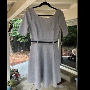 Monteau Grey Short Dress with Little Black Belt